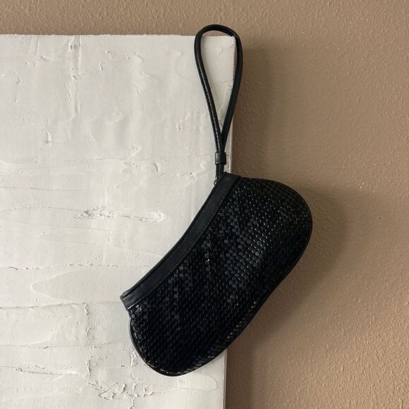 Mini Black Wallet Shimmer Clutch, Perfect Large Purse Organizer - Picture 2 of 5